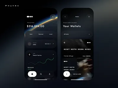 Paynex – Futuristic Fintech Wallet UI 3d branding design graphic design illustration logo productdesign ui user interface ux vector