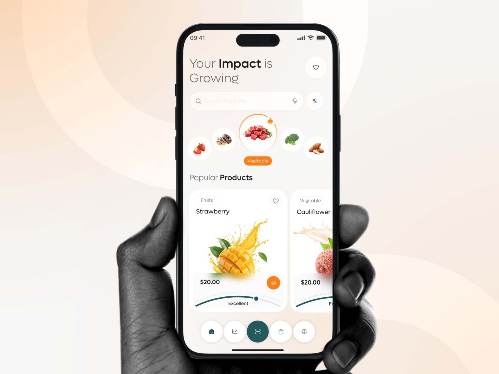 Example of AI Grocery Score Checker Concept | Ecommerce App UI Design