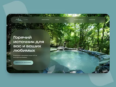 Island — Hot Springs Landing Page design hot spring landingpage studentproject ui