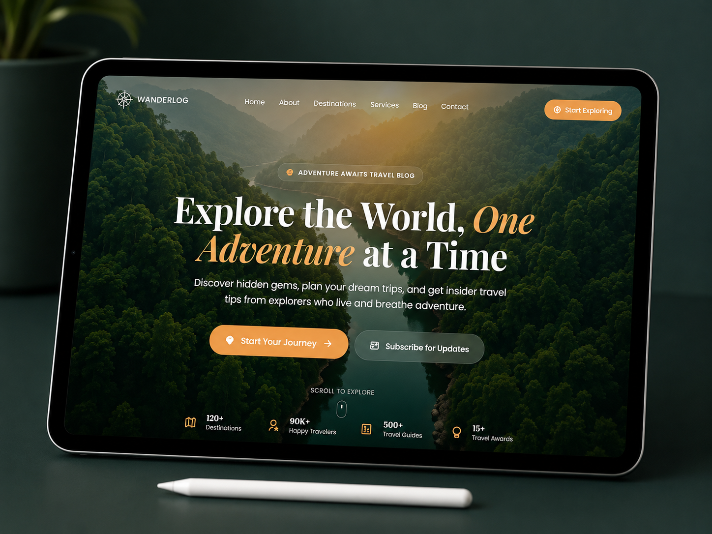 Travel Blog Website branding graphic design motion graphics ui web design website