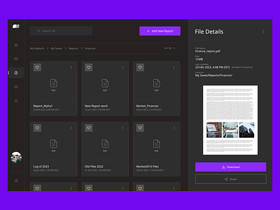 Report Saas Screen UI Design saas ui uiux web app