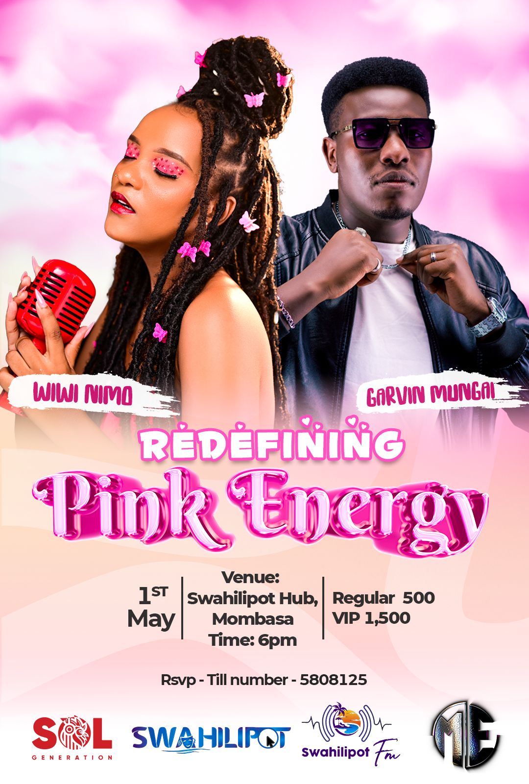 Redefining Pink Energy artist design concertdesign ticket