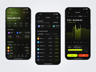 Crypto Mobile App app design bank banking app blockchain app crypto crypto app crypto exchange crypto finance crypto mobile app crypto trading crypto wallet finance app fintech app mobile app payment app portfolio tracker rypto dashboard trading app ui design web3 app