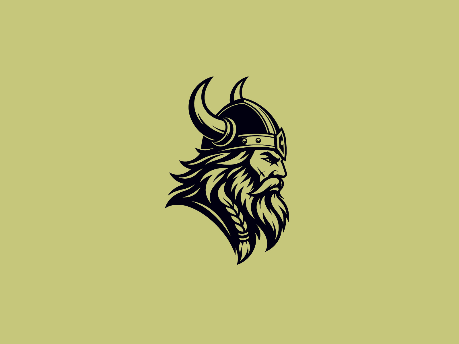 Viking Logo For Sale. agency barbarian beard branding helmet horned horns knight professional solder strong typography vector viking for sale viking logo viking man viking studio vikings war warrior
