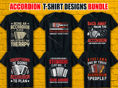 ACCORDION T-SHIRT Designs Bundle canva t shirt design design etsy merchbyamazon