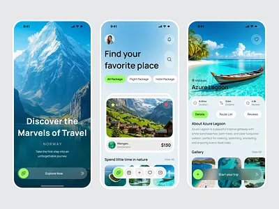 Travel App UI – Explore Destinations Mobile Design adventure exploration flight booking app hotel booking app mobile mobile app product design tour tourism travel travel agency travel app travel booking trip trip planner ui inspiration ui ux vacation