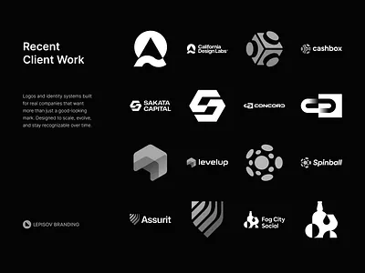 Recent Logos For Our Clients ai ar blockchain branding crypto cybersecurity drink fintech gamepad gaming gradient icon identity lepisov logo sport tech token web3 whisky