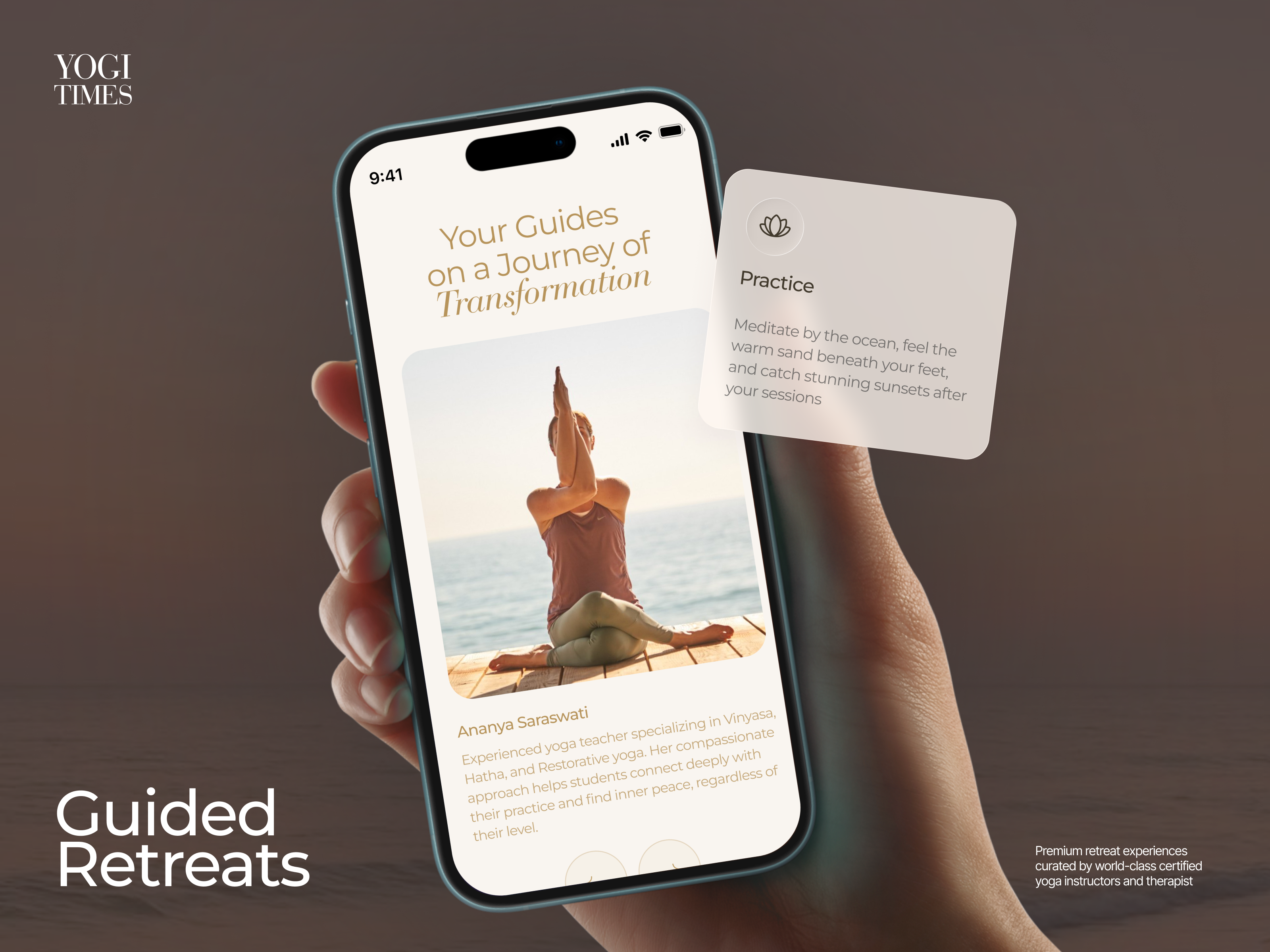 Yogi Times | Guided Retreats & Wellness Platform b2b saas application digital health app fitness tracker uiux health dashboard health tech uiux kpi dashboard app lifestyle uiux meditation app medtech application mindfulness app retreat booking app spiritual app ui wellness uiux wellness uiux design yoga app