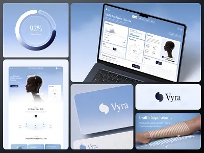 Branding for Vyra - AI-powered health analysis platform app b2b brand identity branding clean dashboard health health tech healthcare logo medicine minimal platform saas ui ux