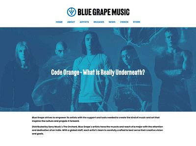 Blue Grape Music - Website Design design ui ux web design