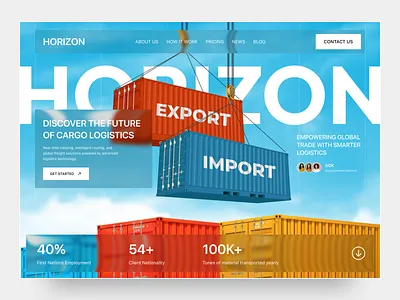 Cargo Logistics Website Design cargo courier delivery design discover helloshams landing page logistics logistics platform package service shipment stunning tracking transport transportation ui web design website