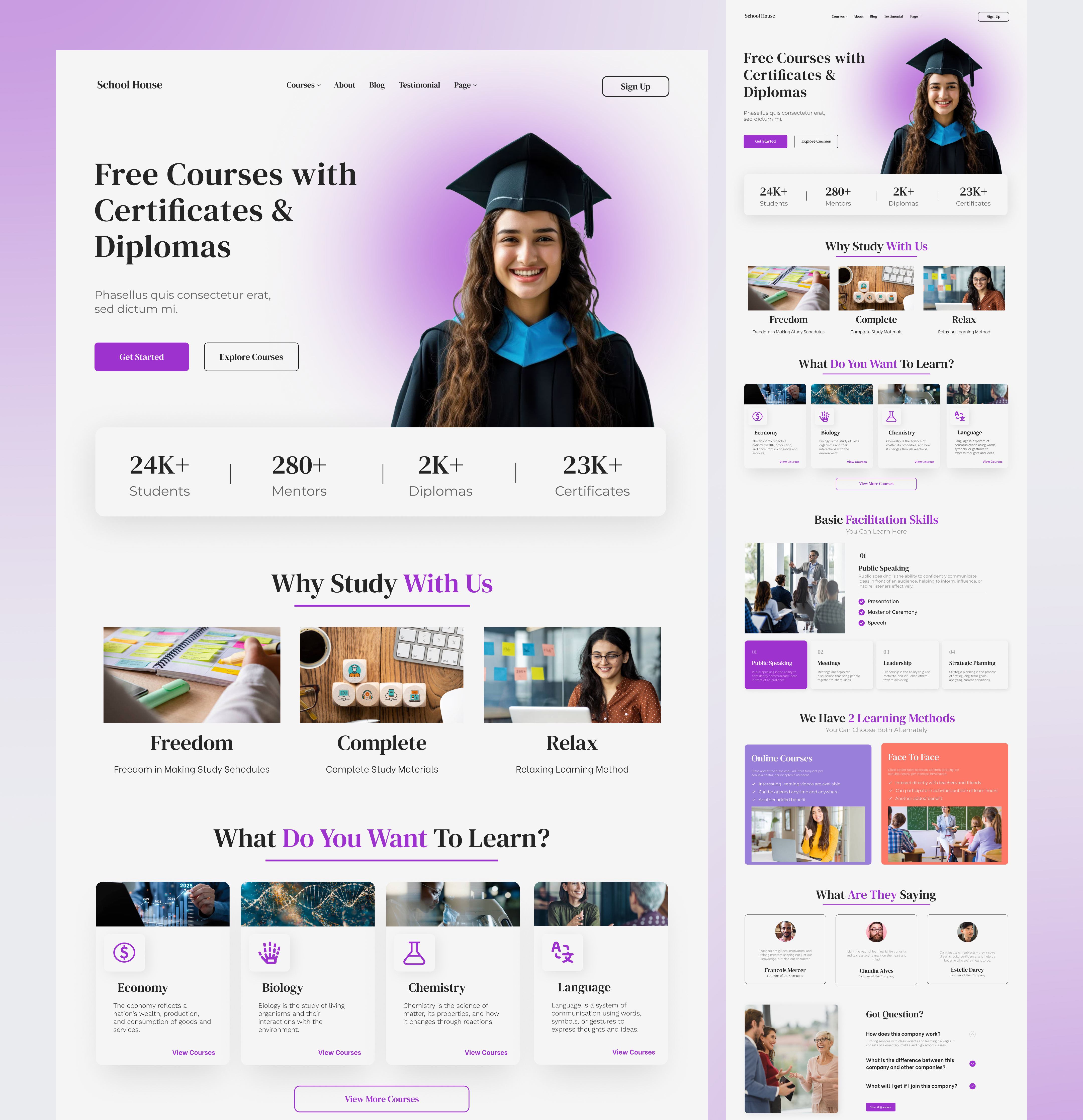 E-Learning Website Landing Page Design courseplatform creativedesign designshowcase edtech educationwebsite elearning figmadesign freelancedesigner landingpagedesign modernui responsivedesign ui uidesign uiux uxdesign webdesign