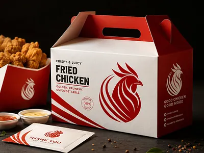 Rooster Fried Chicken logo animal branding chicken design food foodlogo friedchicken icon logo logo maker modern logo rooster symbol
