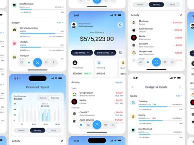 Budget Tracker Mobile App app design application design budget tracker cansaas clean dashboard data visualization design financial app financial tracking fintech app mobile mobile app mobile app design mobile ui modern app ui money management app saas ui ux