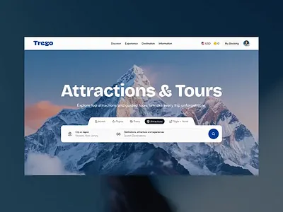 Smart Travel Booking Platform UI Design adventure animation booking app ui booking interface holiday landing page minimal online booking planner reservation tour booking tourism travel startup trip planner ui ux vacation web ui wellness