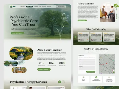 Psychotherapy & psychologist Website Design branding design health homepage illustration landing landing page meditation mentalillness psychologist psychology psychologyfacts psychotherapy selfcare therapist therapy ui uiux web design website