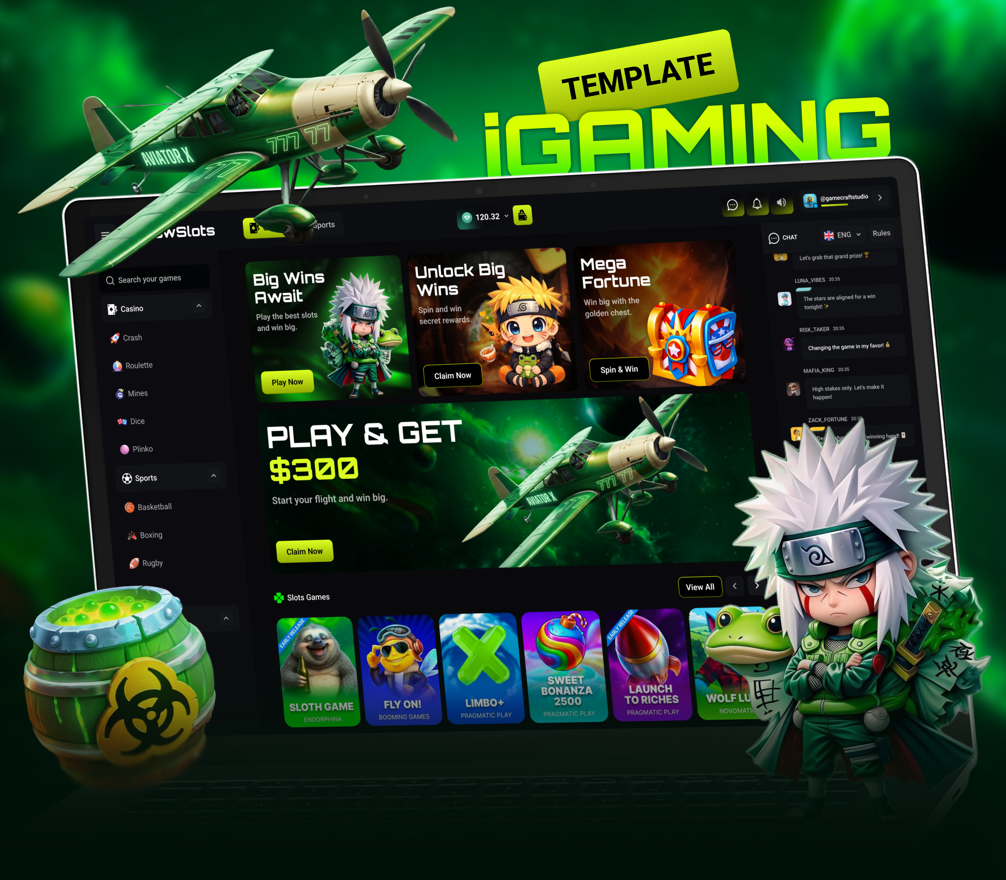 iGaming & Casino Web Dashboard UI Kit — Aviator Edition avatar betting casino casino bet casino design casino template crypto crypto casino gambling gambling design game game interface igaming illustration live casino online casino poker slot ui slots betting ui