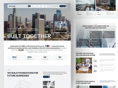 Realtor - Construction & Architecture Website Design architecturedesign branding construction website corporate website design dribbble shot figma design homepage illustration landing page minimal modern web design real estate ui real estate website saas realestate trending ui uiux uiux design website design