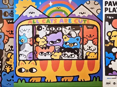 CatBeats Vinyl Record Artwork all cats are cute artwork branding cat cute design dog doodle fun graphic design illustration japanese kawaii mouse music album vinyl