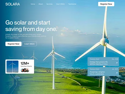 Clean & Sustainable Landing Page Design business website clean ui conversion design dribbble shot eco friendly energy website figma design green design landing page minimal design modern website renewable energy solar energy startup design sustainability ui design ux design web design inspiration web ui website design