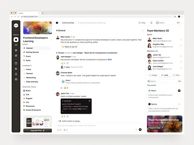 Community Dashboard UI Design collaboration platform community community app community dashboard community platform dashboard dashboard design design yow discussion forum product design productivity dashboard saas saas dashboard saas design social social dashboard social media socialplatform web app webdesign