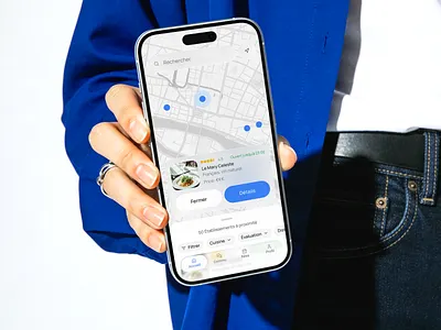 Goût - Map app cafe clean cuisine drumncode food glass mobile mobile app paris restaurant