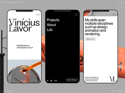 Vinicius Lavor — Design Conpet 3d animation app black white branding brazil clean design minimal mobile motion graphics nike orange typography ui ux vinicius web