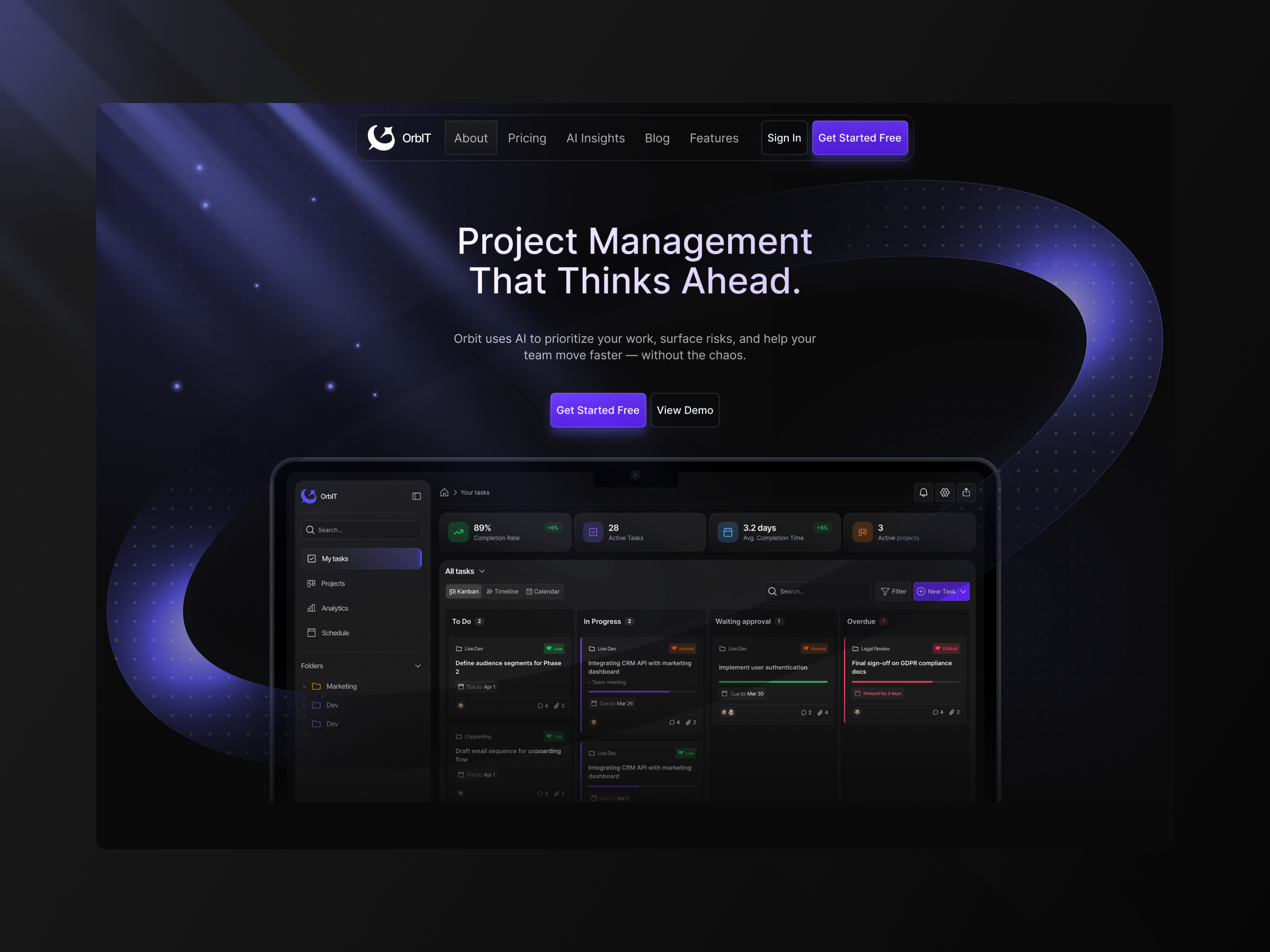 KanBan Dashboard SaaS Landing page figma framer landing page saas ui ux web web design
