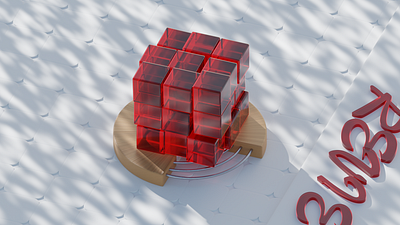 Red cube 3d