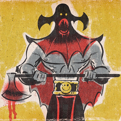 Big Mean-y cartoondemon characterdesign demon excecutioner illustration retroart retropicturebook