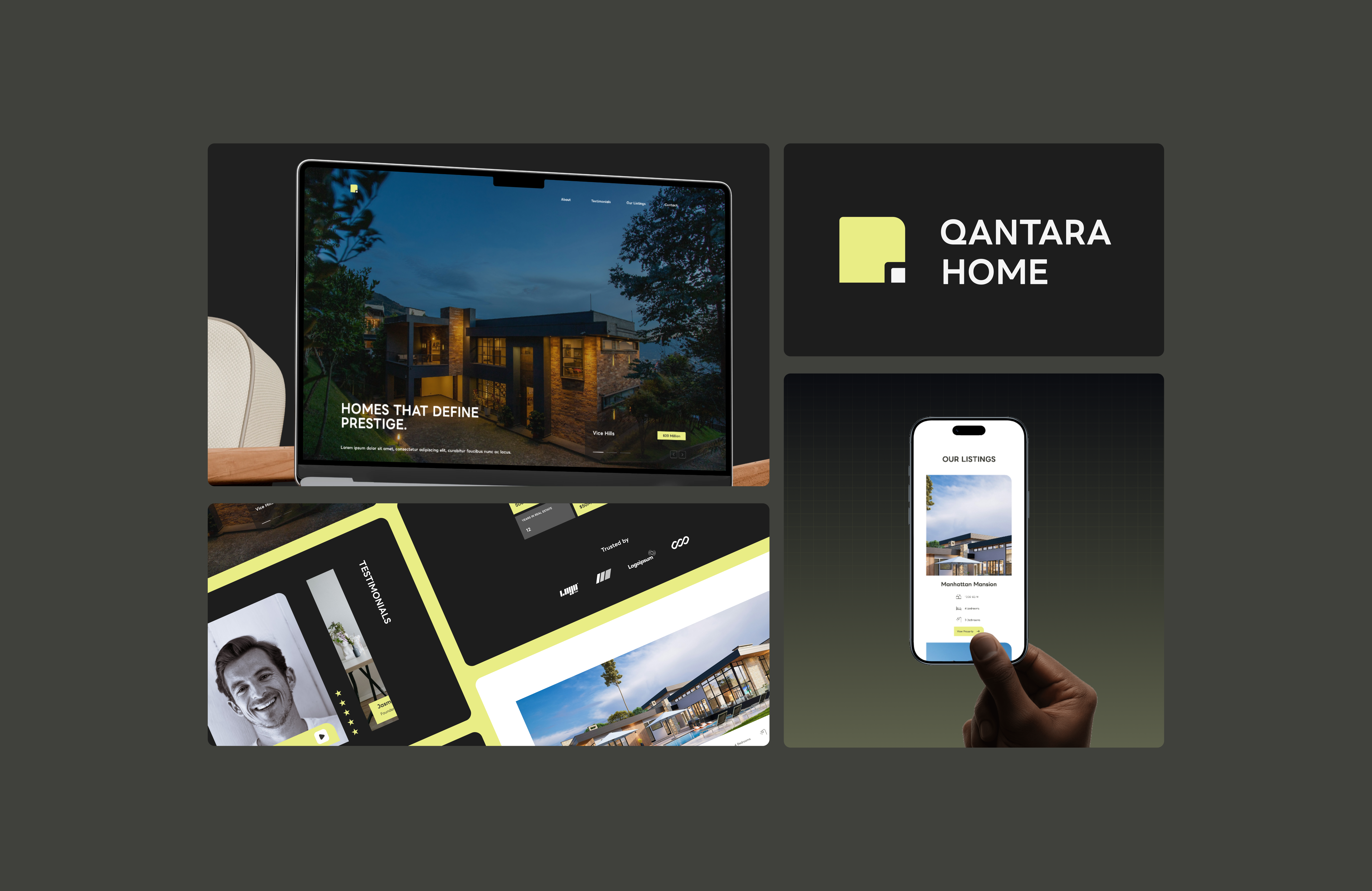 Qantara - Real Estate Landing Page UI Concept Design design landing page minimalist modern platform real estate ui web website design