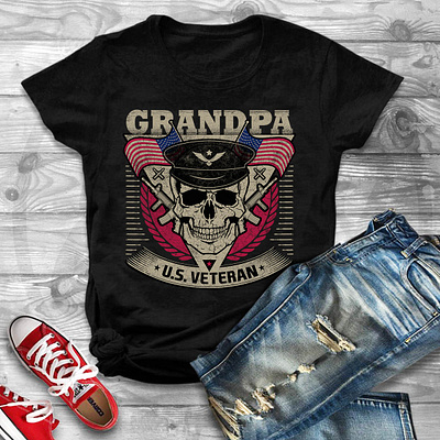 Veteran T-shirt design grandpa tshirtprinting veteran