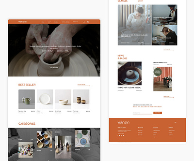 YURASAN - Ceramic Shop brand ceramic design flat graphic design illustration minimalism shop ui vector web website