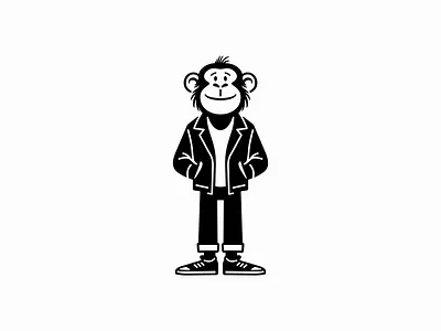 Casual Monkey Logo animal branding cartoon character cool design emblem fun identity illustration logo mark mascot monkey playful streetwear symbol urban vector