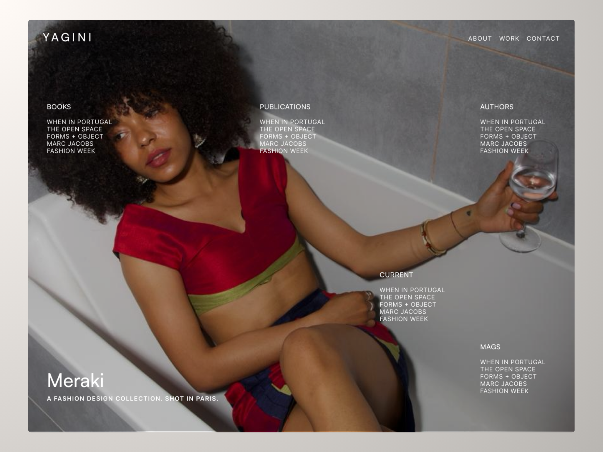 YAGINI — Editorial Portfolio Website clean design clean layout design editiorial website minimal design modern ui portfolio website responsive ui studio website ui ui ux web design