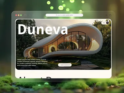 Duneva — Modern Architecture & Retreat Website app design branding creativewebdesign darkui figma interactiondesign landing page landingpage luxurywebdesign minimaldesign modernwebsite motiondesign ui ui design uidesign ux ux design uxdesign web design webdesign