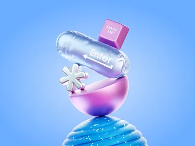 Keyboard Keys Composition – 3D, CG, Digital Illustration 3d 3d art 3d design 3d graphics 3d illustration 3d render 3d visual art blue bright cg cg art colorful digital illustration illustration illustration art material modern render