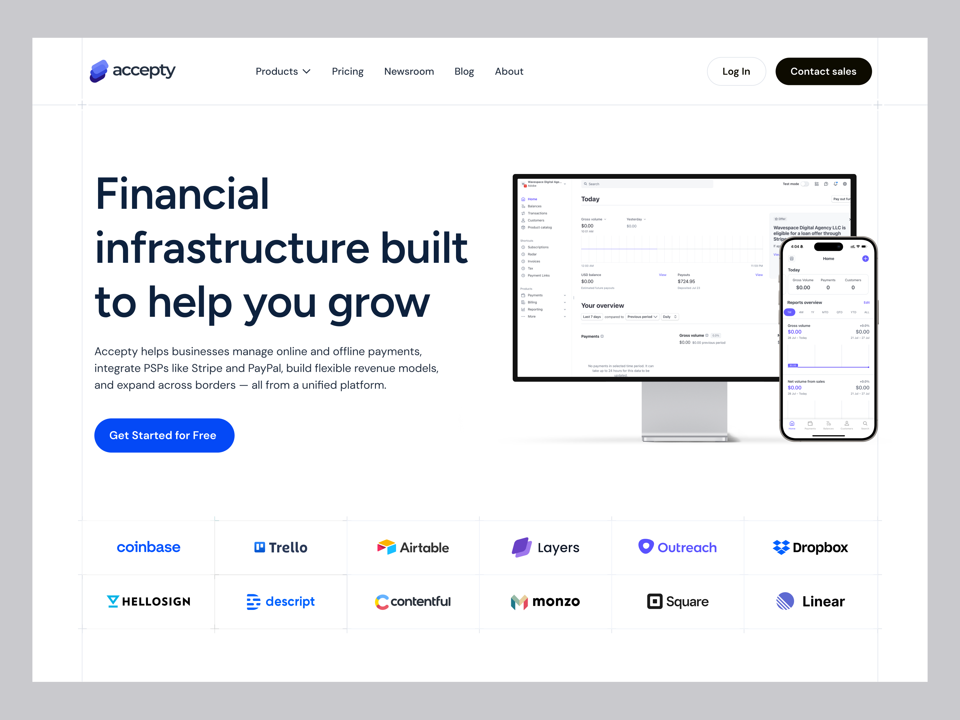Example of Accepty - Financial Infrastructure Platform