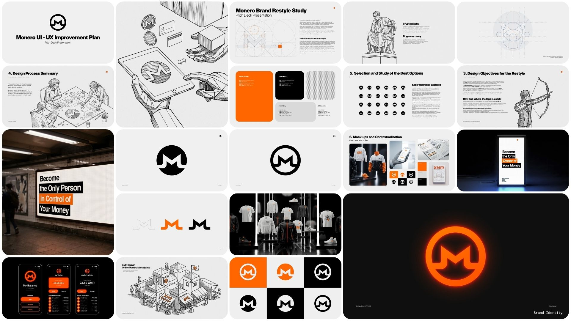 A New Monero Brand Identity brand identity branding crypto crypto design crypto identity crypto ui crypto ux cryptocurrency fresh graphic design logo minimal modern monero monero ui new sleek ui ux vibrant
