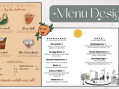Menu Design app branding character coffee coffeeshop design graphic design illustration instagram logo menu menudesign socialmedia typography ux