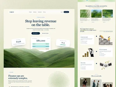 Ledgerly- Fintech landing page exploration design landingpage ui ux