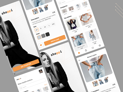 Application for selling women's clothes app shop design graphic design shopping ui uiux user experience user interface app