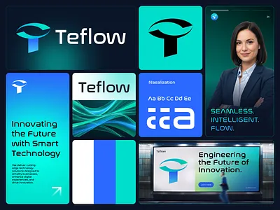 Teflow - Logo and Branding Design, Brand identity Design agency ai app branding business data fintech flow logo icon infinity logo loop mark marketing saas software symbol tech technology web3