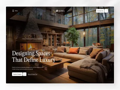 ELORIA - Luxury Real Estate Website Design animation clean ui figma home design homepage design interior design interior design website landing page luxury web design luxury website minimal web premium website product design real estate website ui design uiux web design website website design