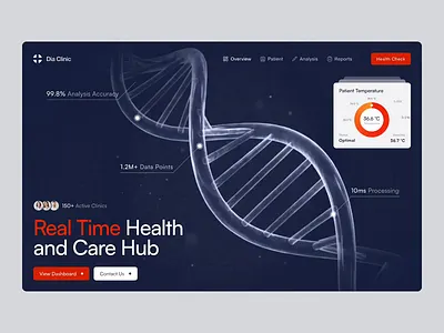 Landing Page for a Healthcare Platform — Dia Clinic design agency health design healthcare design healthcare platform healthcare web design interface design landing page medical platform medical website design product design saas design saas website startup design startup website ui design ux design valmax web app design web ui website design