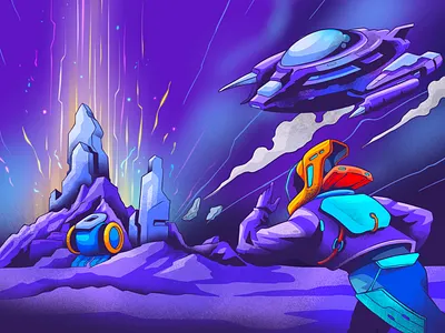 Defenders of the Galaxy - Sci-Fi Digital Illustration 2d art character design character illustration comic art concept art digital art digital illustration environment design procreate flat illustration game art graphic design halftone illustration illustration design illustrator neon sci fi space illustration spaceship vector illustration