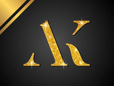 Ak Letter Luxury Glitter Logo designs, themes, templates and downloadable  graphic elements on Dribbble