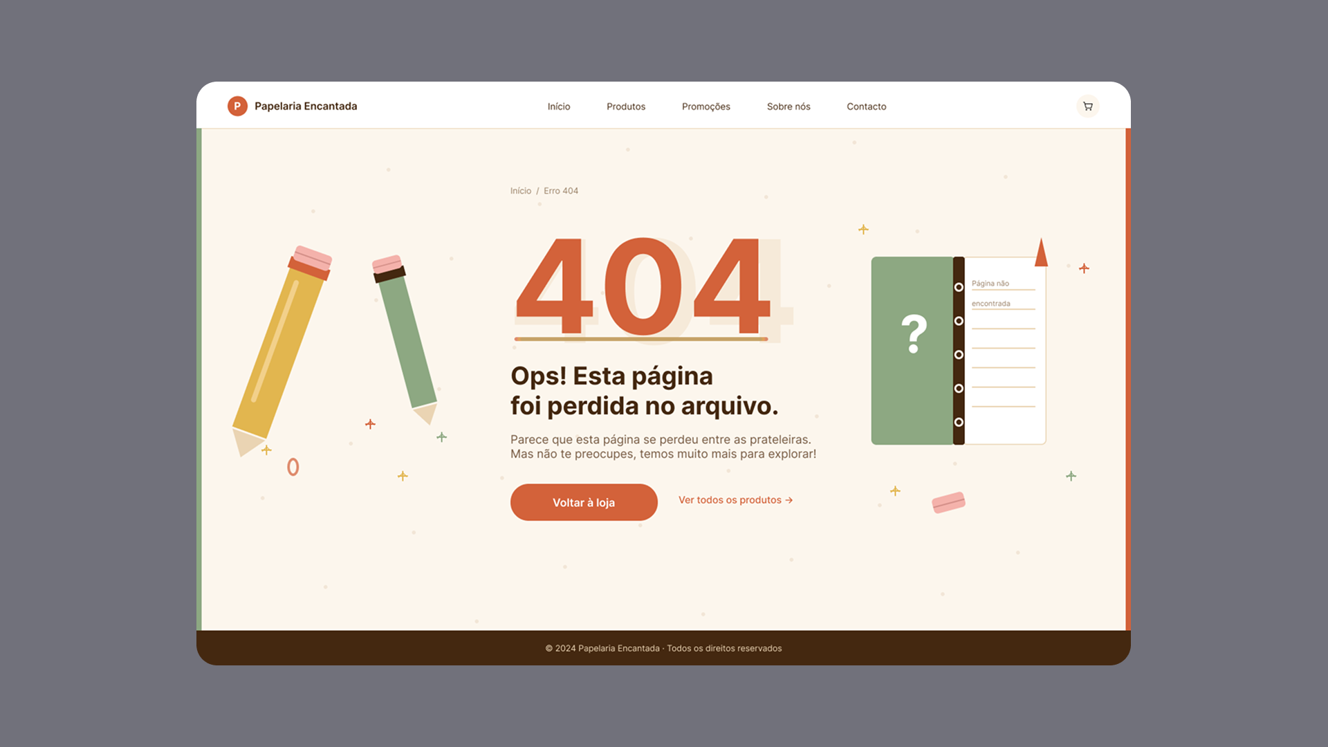 404 Error Page for Honey Paper Co. app branding dailyui design desktop ui vector visual identity