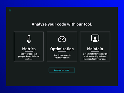 Landing page: Code analyzer 2d alanhart android clean code design git github graphic design iascode illustration ios logo minimalistic neutral pc theme ui ux vector