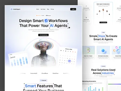 AI Agent SaaS Website Landing Page ai ai agent ai landing page ai landing page design ai product page ai sales agent design digital agency digital marketing agency landing page landing page design marketing agency product sales ui uiux ux web web designer website design